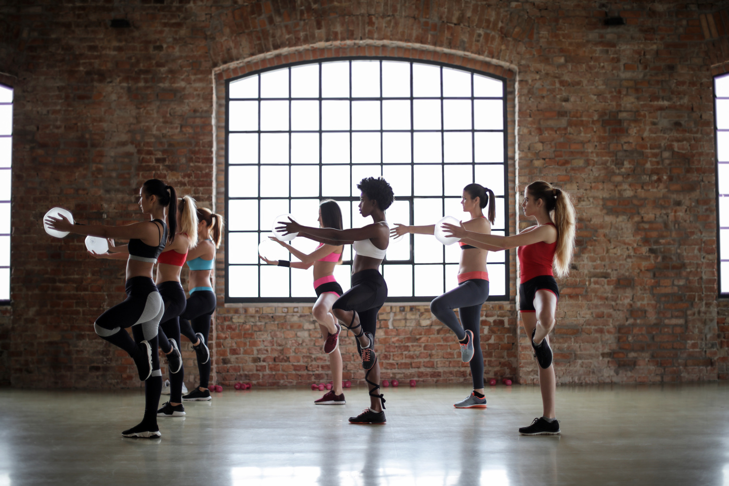 Group of Women Doing Yoga Class